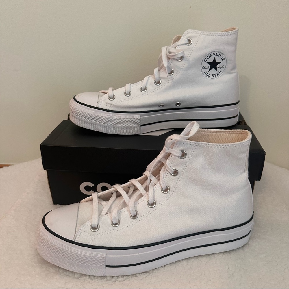 Converse Women's White Platform High-Tops